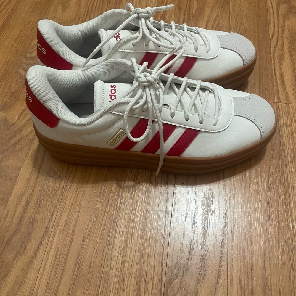 Adidas White and Red Classic Sneakers